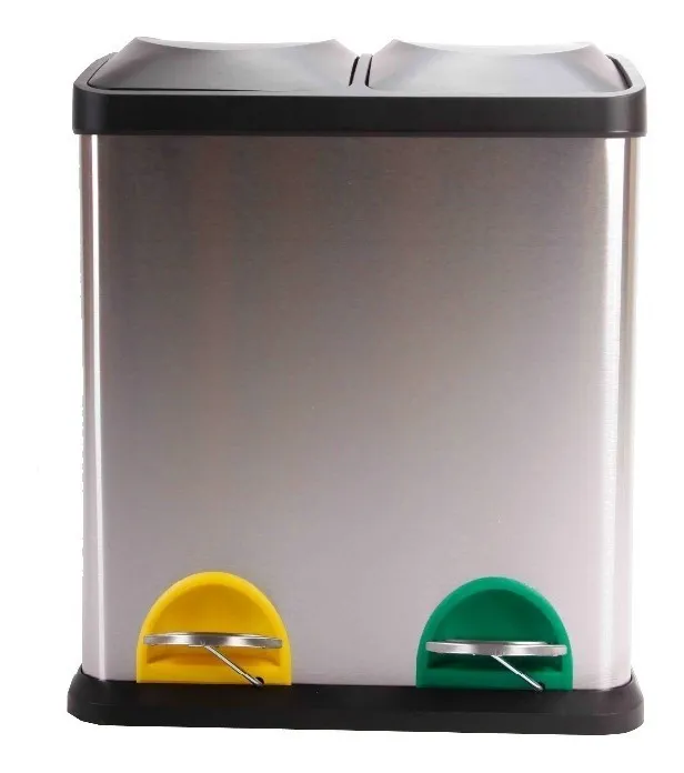 Miniatura 2 de Papelera, acero, selectiva, CD, 30L, c/pedal
