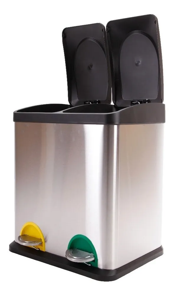 Miniatura 4 de Papelera, acero, selectiva, CD, 30L, c/pedal