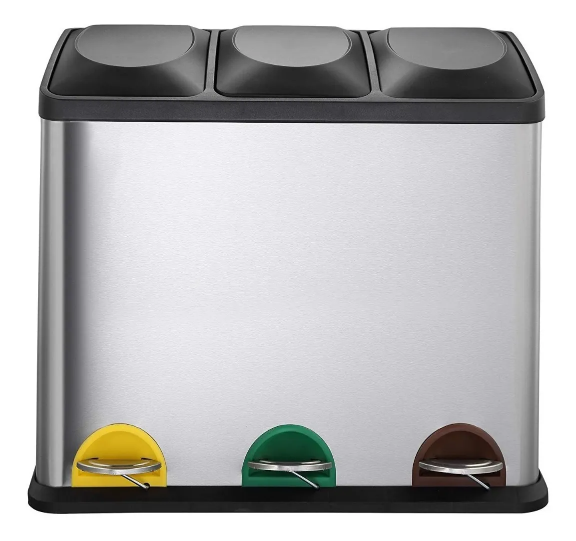 Producto Papelera selectiva triple CT, 32L, c/pedal
2x8L y 16 L Acero