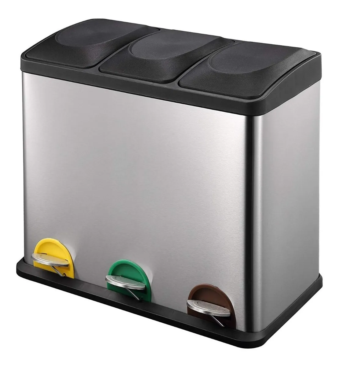 Miniatura 2 de Papelera selectiva triple  CT, 32L, c/pedal
2x8L y 16 L Acero