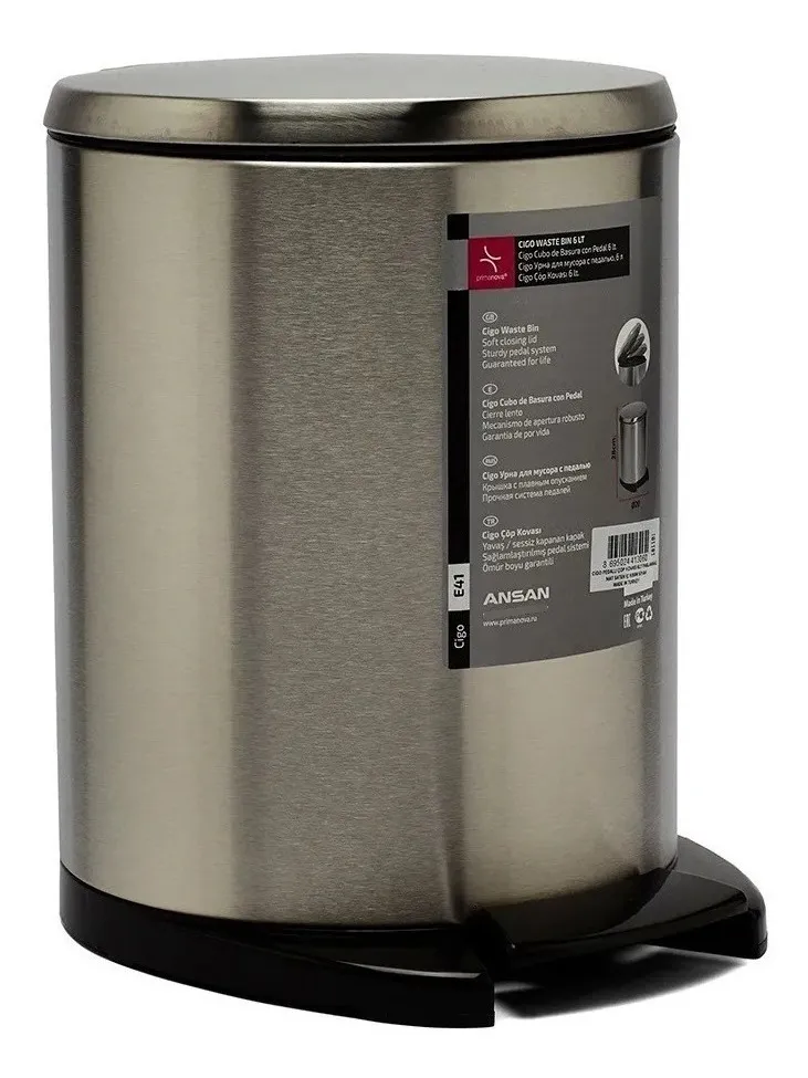 Producto Papelera CIGO 12L Ø25x37cm Acero Mate