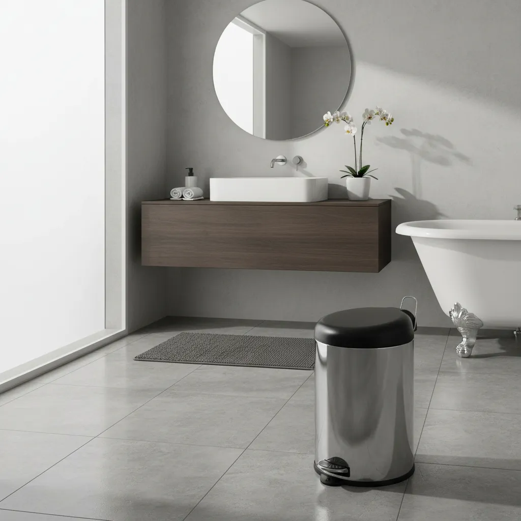 Producto Papelera Brinox 12L Ø25x43cm Acero Mate/ Negro
