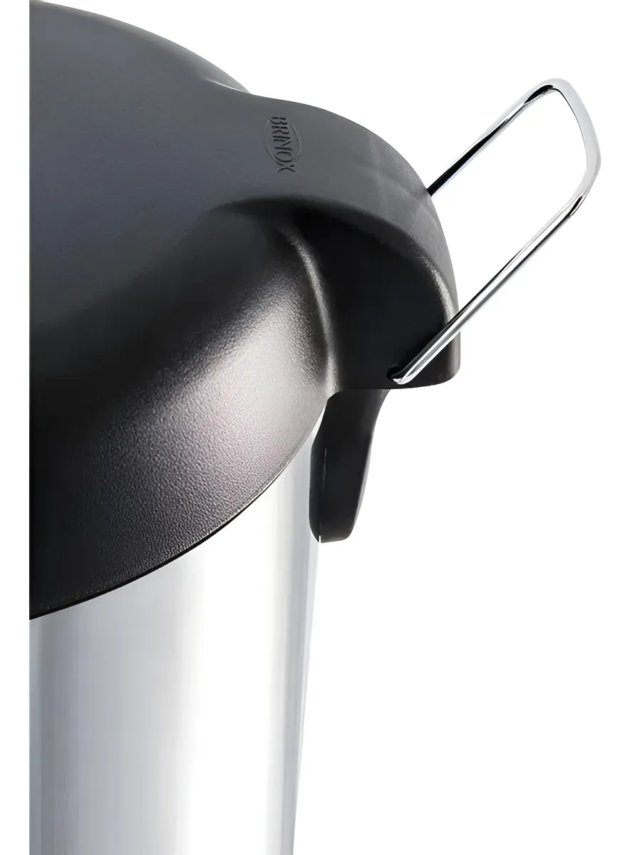 Miniatura 2 de Papelera Brinox 12L Ø25x43cm Acero Mate/ Negro